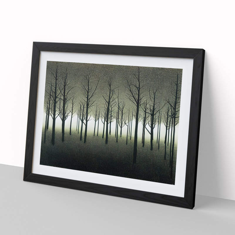 Illuminating Forest - Single Picture Frame Print, 46cm H x 64cm W x 2cm D, Black