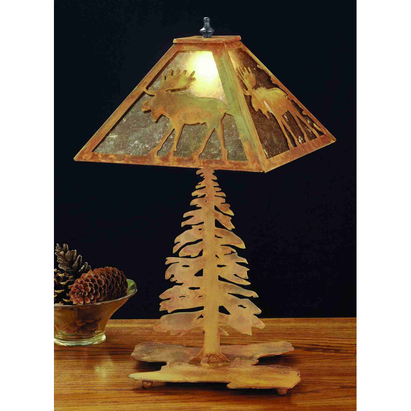 Rustic Lodge Table Lamp, Amber