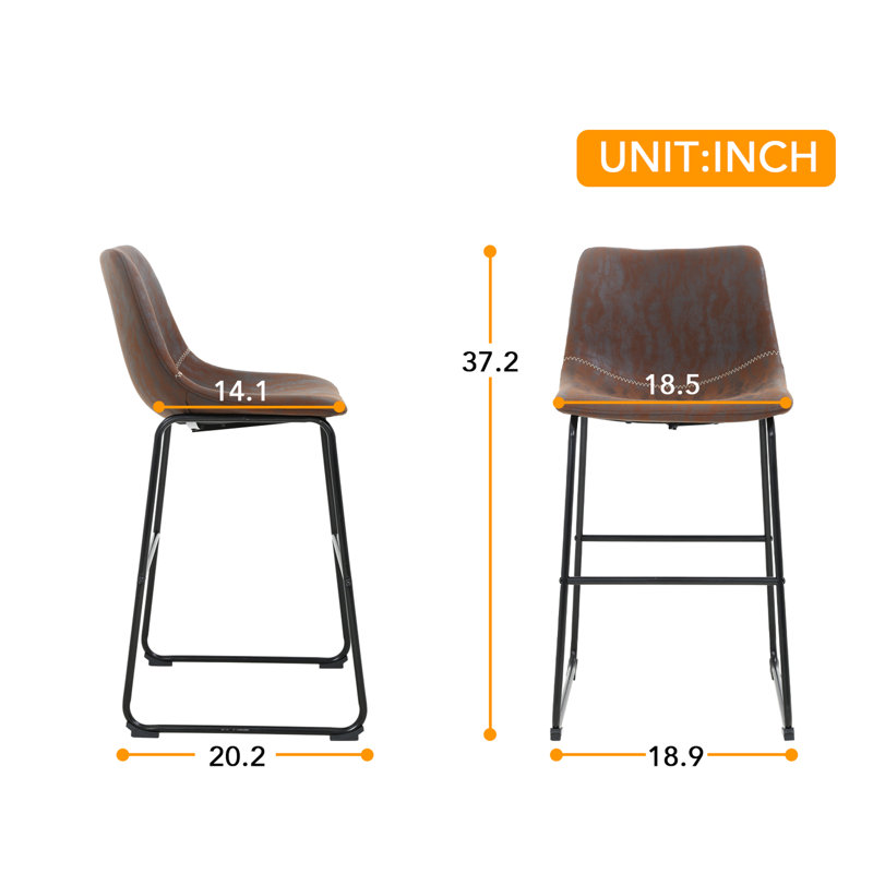 Sanjana Upholstered Counter Stool, Counter Height Bar Stool with Padded Seat for Kitchen Island, Dining Area and Home Bar