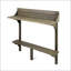 Table de bar d'extérieur compacte en bois d'acacia, finition grise, peu encombrante et facile à assembler pour les patios modernes