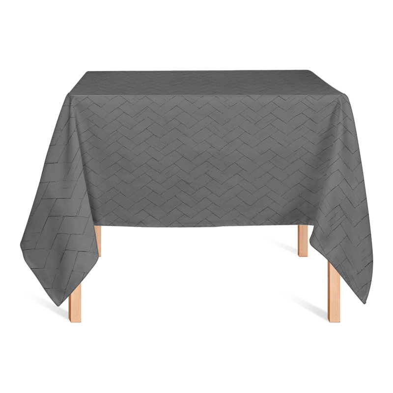 Woven Texture Gray 2 Tablecloth, Charcoal