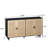 62.20"Elegant and Functional 4-Door Rattan Decorative Storage Cabinet,Easy Assembly,Black