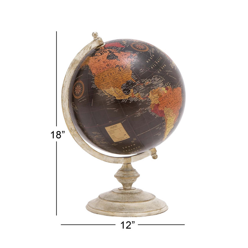 Globe terrestre en métal