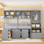Grand lit mezzanine avec rangement sous le lit, avec tiroirs et tablettes-106691947-106691949