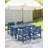 HDPE Outdoor Dining Set Of 6, Patio Dining Table Set With 4 Chairs And 1 Bench, 6 Pieces HDPE Dining Set With Umbrella Hole, Outdoor Furniture Sets For Deck, Poolside, Garden-1758654814