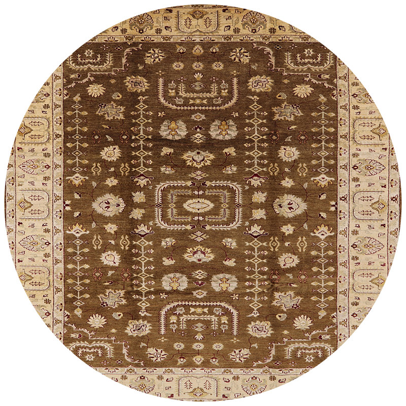 Tapis oriental beige / brun Hear, Rond 8 pi