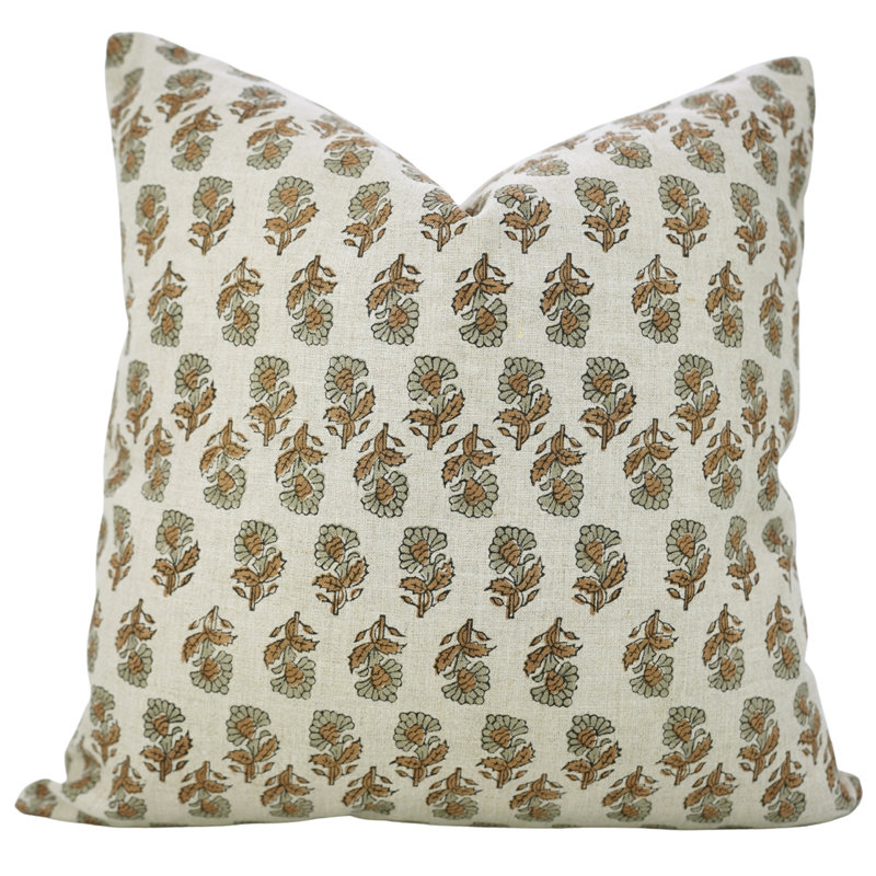 Housse de coussin décorative fabriquée à la main avec motif en blocs Fabokine, Carré 20 po, Gris