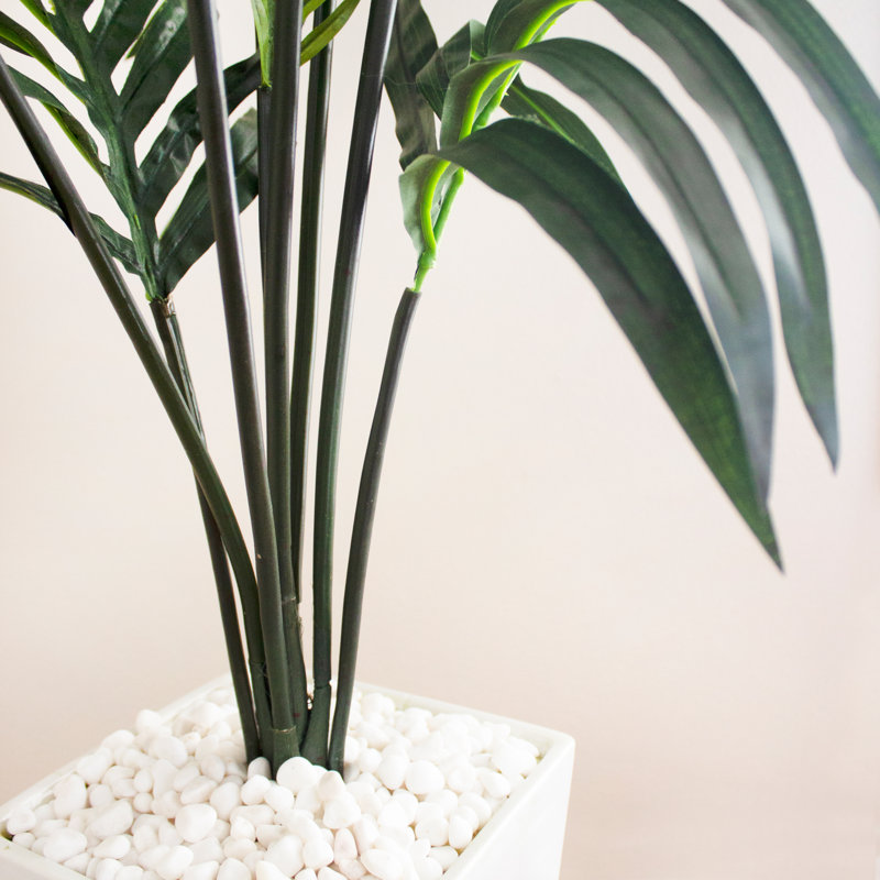 54'' Faux Palm Tree in Ceramic Planter, 39" H x 38" W x 38" D