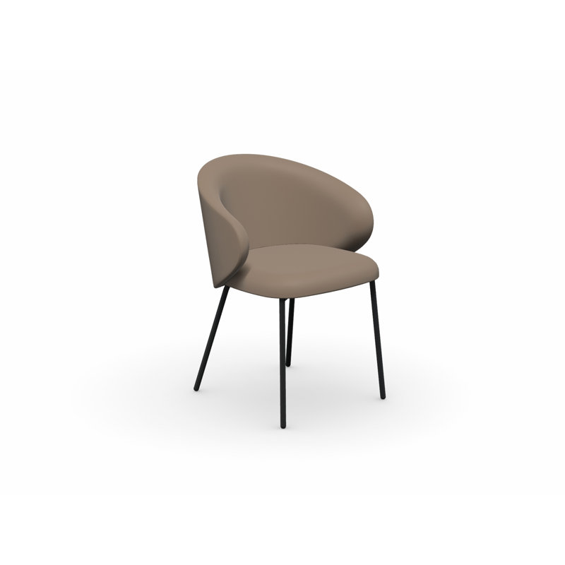 Tuka Upholstered Armchair with Metal Frame, Camel Brown, Matte Black