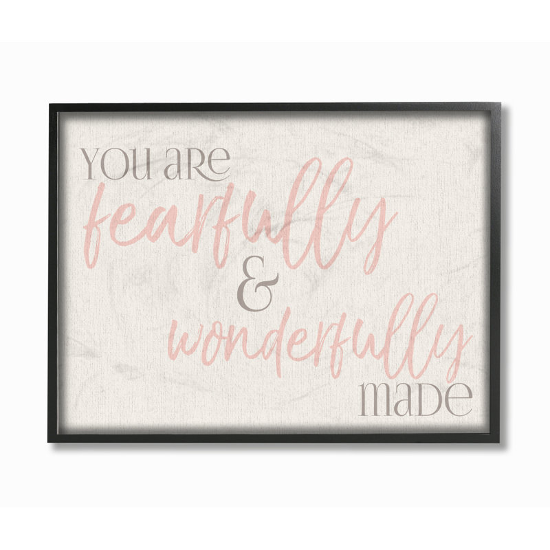 Art typographique rose Kennon, Giclée encadrée noir minuit, H 20 po x l 16 po