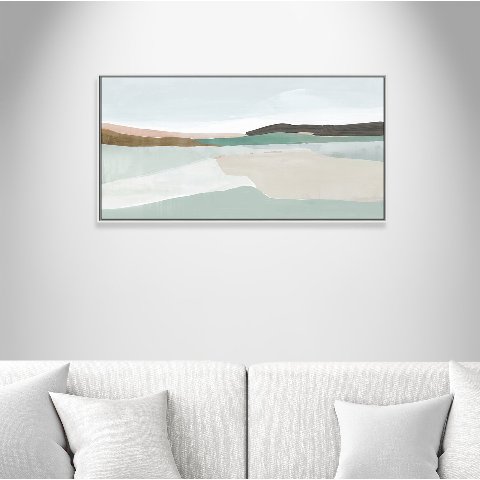 Ali "Sole of the Land I" Painting, 25.5" H x 49.5" W, Silver
