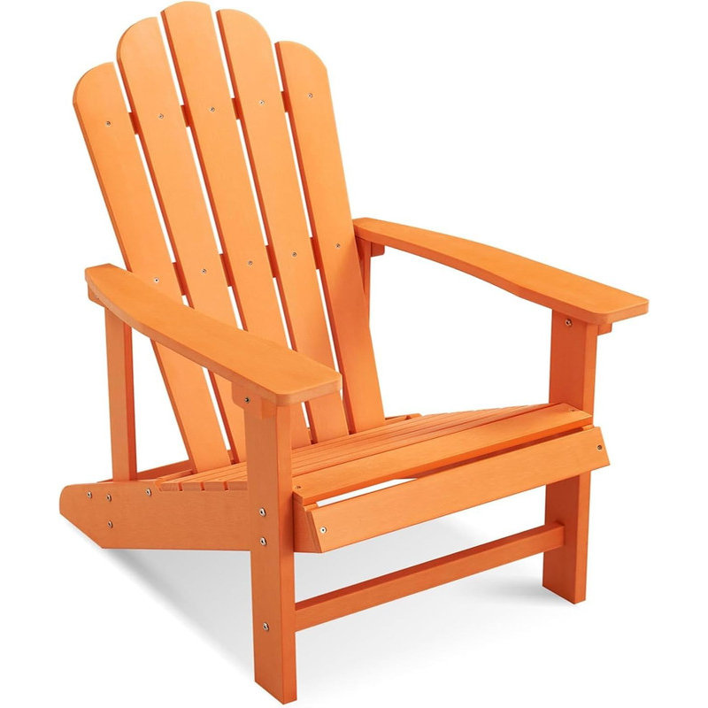 Adirondack Chair, Outdoor Oversized Patio Chair Fire Pits Chair,Orange, Orange