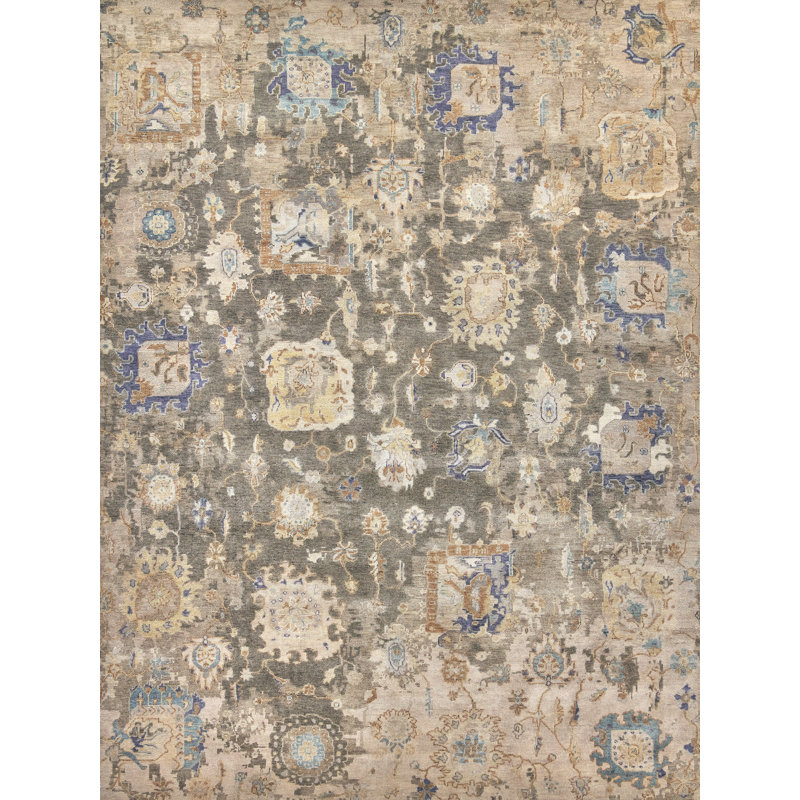 Essex Wool Damask Area Rug, Rectangle 6' x 9'
