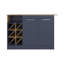 Îlot de cuisine Harrell, 2 portes, 7 tablettes, bleu Alby / chêne naturel