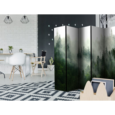 225cm W x 172cm H 5 - Panel Wood Folding Room Divider