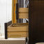 Commode 5 tiroirs en bois massif aux accents dorés rétro