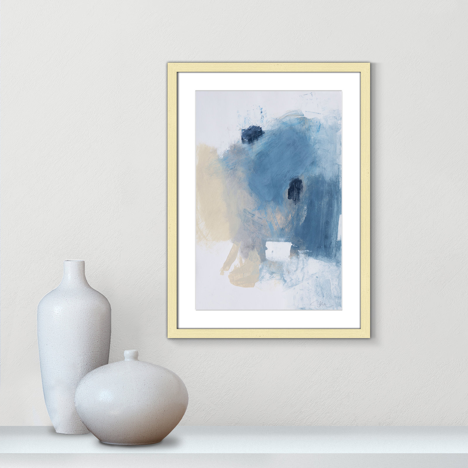 Runa "Coastal Carnival I" Print, Gold Single Picture Framed Paper, White, 23" H x 17" W x 1.25" D