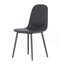Ensemble de chaises de salle à manger modernes et minimalistes noires - six chaises par boîte, stables et confortables. Chaises d'appoint rembourrées de style Mid-Century moderne, chaises en forme de cuillère avec pieds en métal noir.