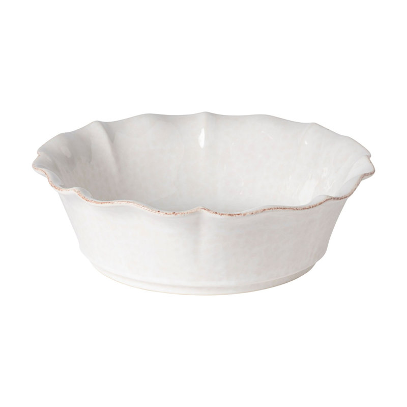 White Ceramic Novelty Serving Bowl with Pedestal Base