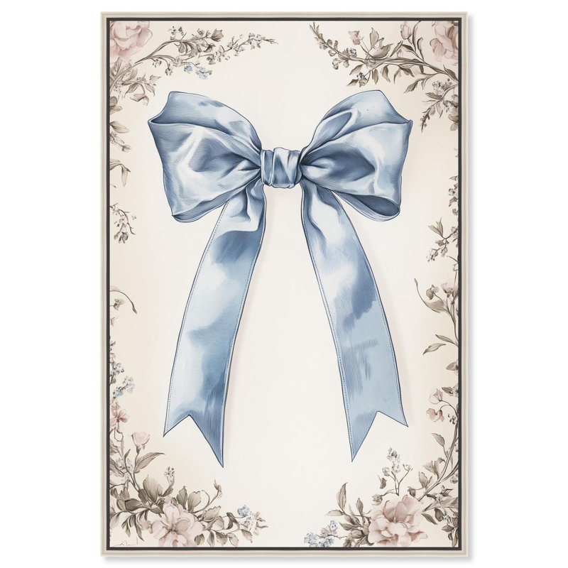 "Blue Silk Ribbon", reproduction d'art sur toile par Art Remedy, cadre argenté, 10 x 15, H 16 po x l 11 po, Cadre argenté