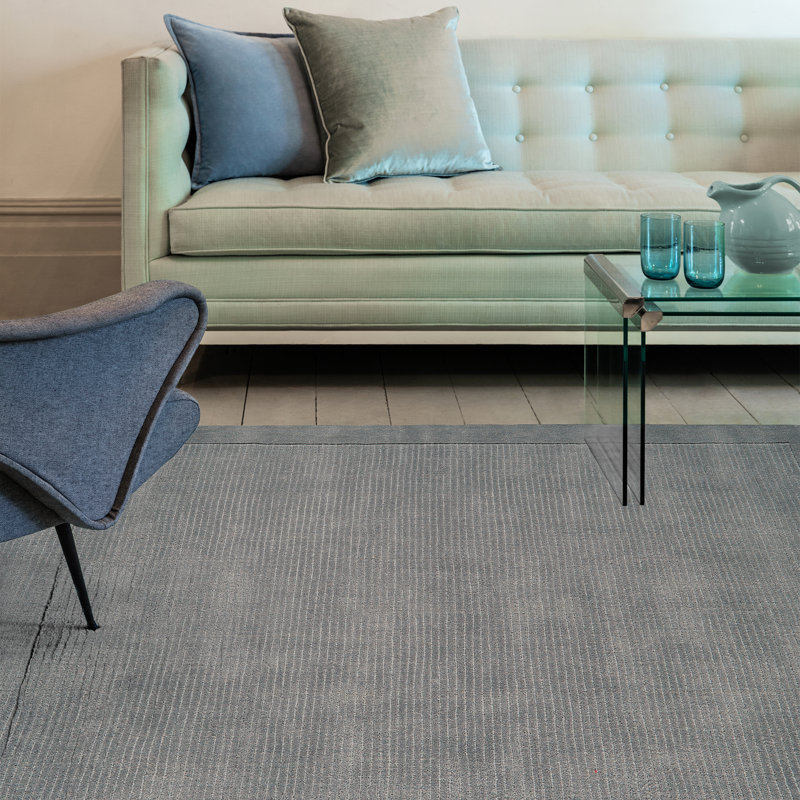 Abernethy Solid Colour Wool Hand Woven Area Rug, Rectangle 160 x 230cm