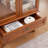 Lighted Glass Cabinet Glass Wine Cabinet Curio Display Cabinet with Adjustable Glass Shelves 2 Doors and 1 drawer Cabinet Bulb Included Cherry-2095204387