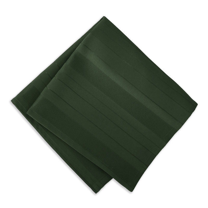 Robyn 100% Polyester Striped Square Napkin, Hunter