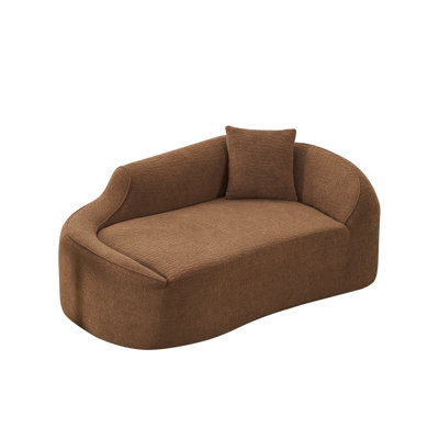 Upholstered Chaise Lounge Chair Indoor With Pillow Chenille Chaise Lounge Fluffy Reading Chairs For Office Living Room Bedroom Relaxing by East Urban Home