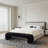 Modern Upholstered Armless Bed Bench, Channel Tufted Couch Daybed Chaise, Ivory Chenille-577811228