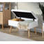 Banc en bois naturel et tissu crème