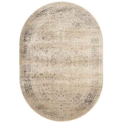 Evanoff Abstract Beige Area Rug