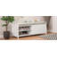 Banc de rangement à volets vieillis avec placage d'acacia pour le charme rétro du salon, entrée (blanc)-84258571