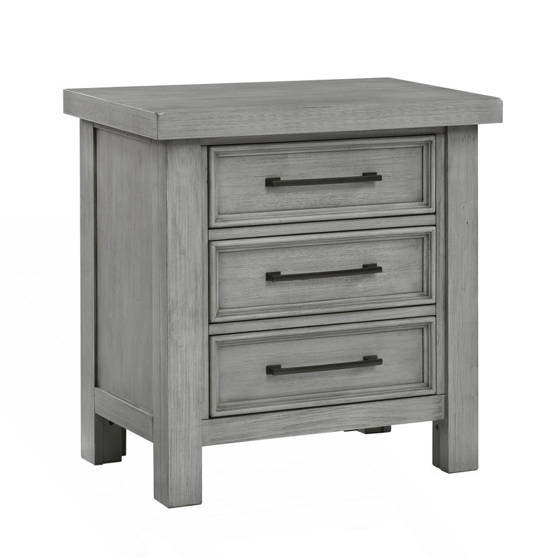 Table de chevet transitionnelle avec 3 tiroirs