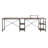 Techni Mobili L-Shape Industrial Desk With Storage Shelves, Walnut