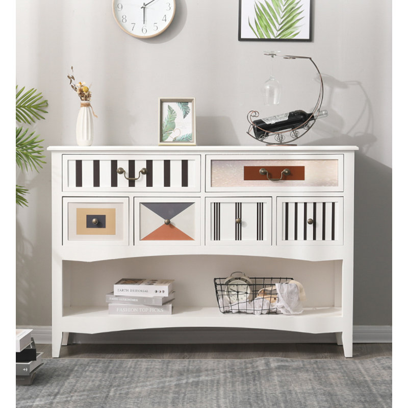 White Rectangular Solid Wood Console Table, 32.68" H x 39.37" W x 11.81" D