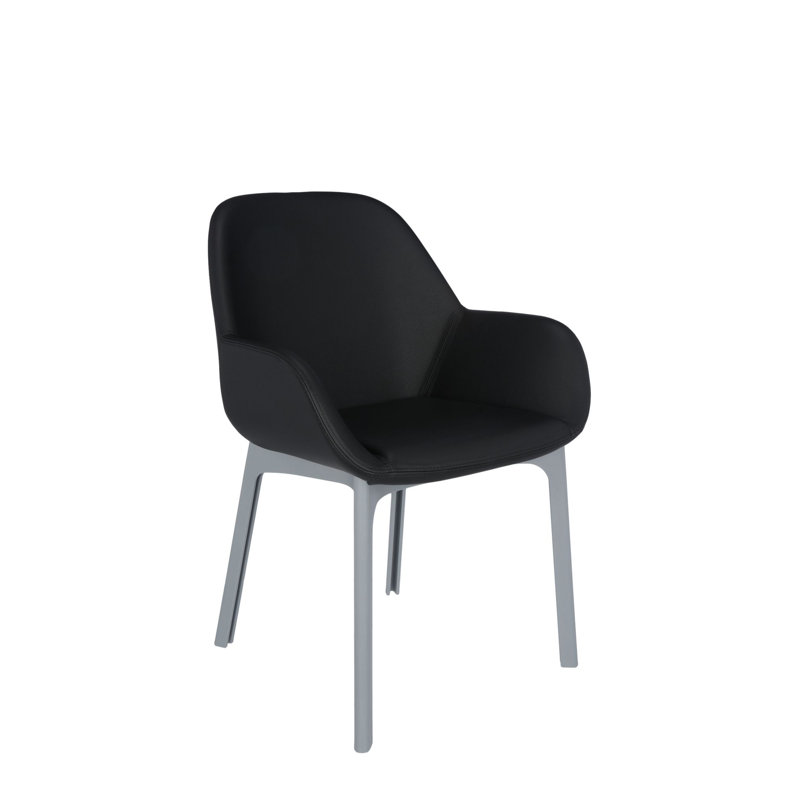 Clap Upholstered Arm Chair, Dark Gray, Taupe