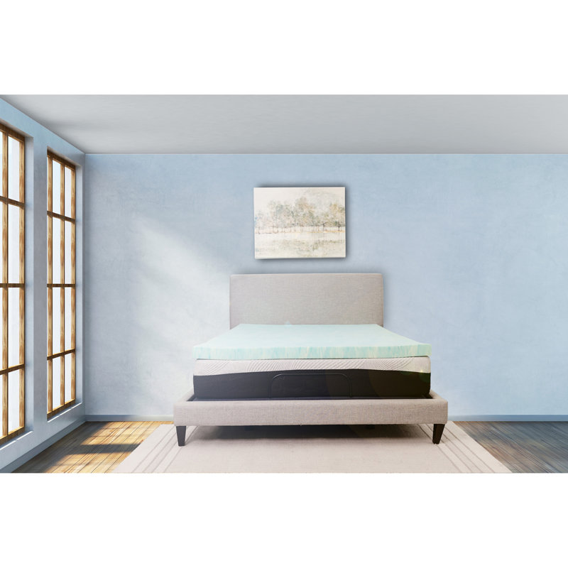 Omne Sleep Plush 3 Inch Twin XL Memory Foam Cooling Mattress Topper, Full