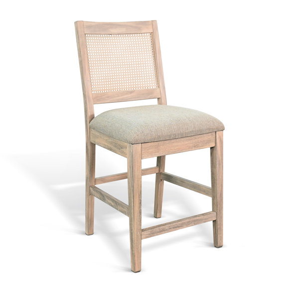 Gracie Oaks Cane Back Cushion Seat Counter Stool | Wayfair