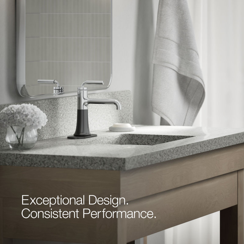 Tone Single-Handle Bathroom Sink Faucet, Silver/Black, 1.2
