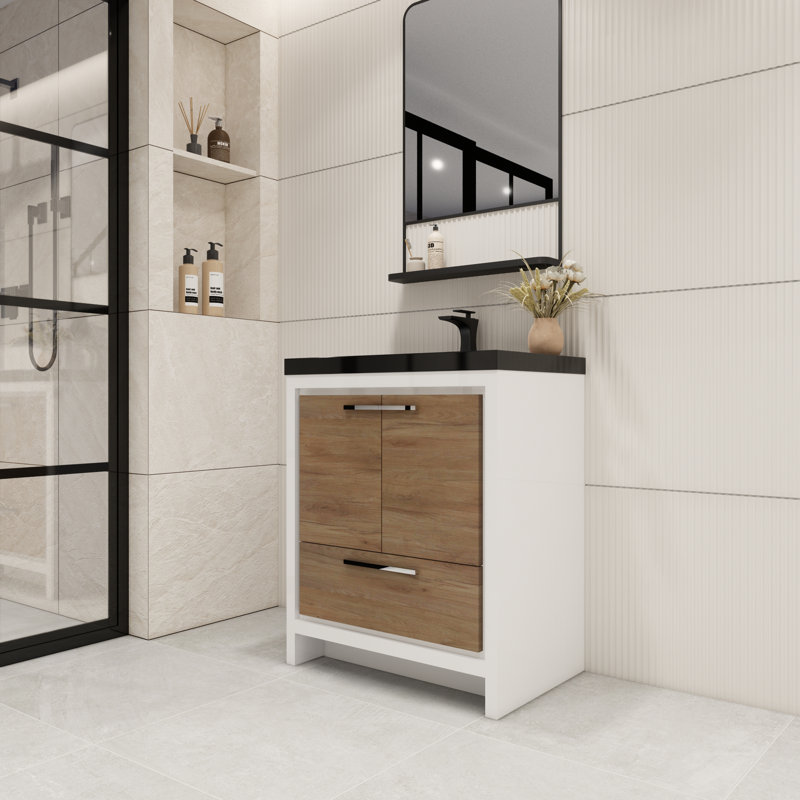 Ensemble de meuble-lavabo simple 30 po Enochville, Chêne blanc