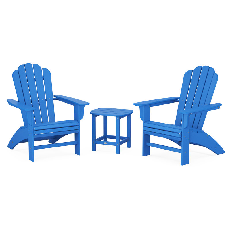 POLYWOOD Cottage Adirondack Chair Set, Pacific Blue