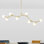 Luminaire suspendu linéaire en verre pour îlot de cuisine à 8 lumières Litzzy