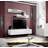Volpe 100" Modern Floating Wall Mounted Entertainment Center with 16-Color LED Lighting, High Gloss Finish-828205758