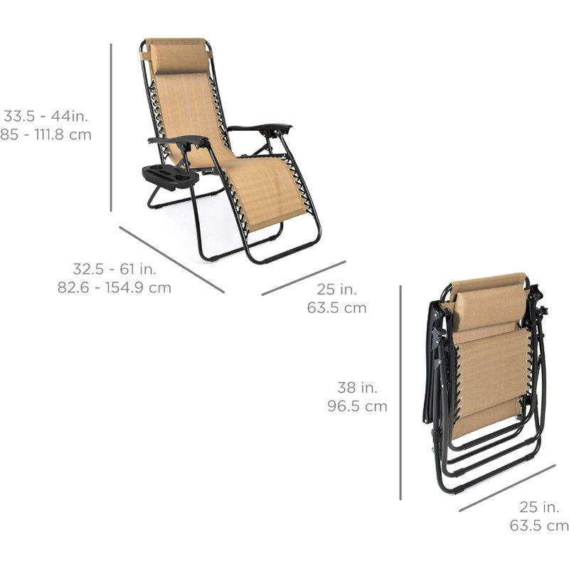 Folding Zero Gravity Chair, Beige
