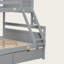 Twin Over Full Bunk Bed with Ladder and Two Storage Drawers, Convertible Solid Wood Frame with Safety Guardrails-1992153482