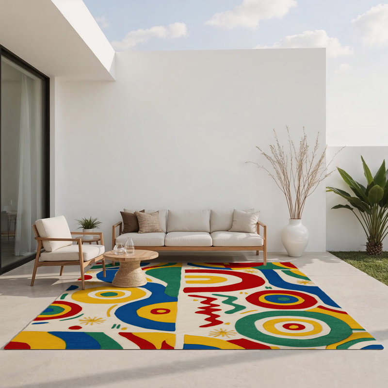 Funky Trail Indoor And Outdoor Area Rug, Rectangle 3' x 5'
