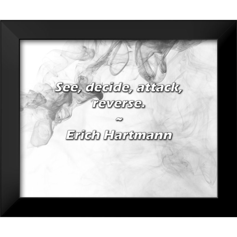 Erich Hartmann Quote: See, decide, attack, reverse.