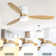 52 Inch Flush Mount Ceiling Fan DC 3 Solid Wood Fan Blade Noiseless Reversible Motor Remote Control With Light