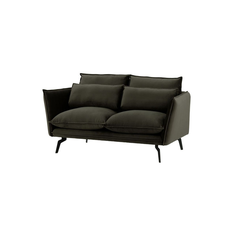 Dafinka 2 Seater Velvet Sofa, Black