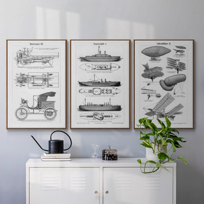 Vol industriel, reproduction sur toile 3 pièces